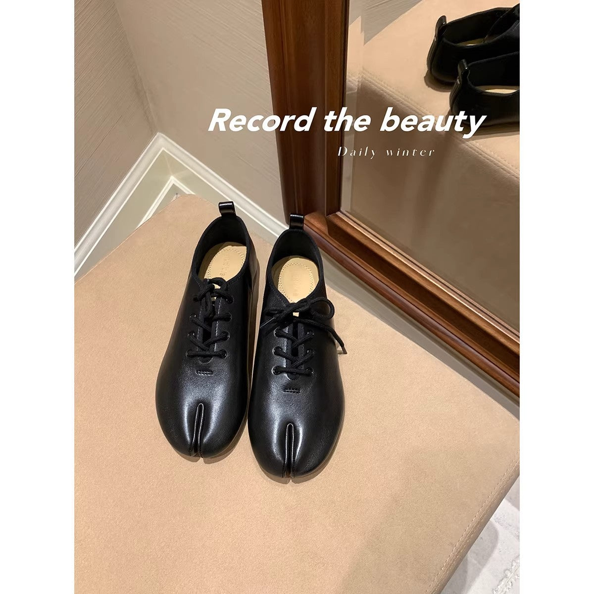 Label Series Grape Mom Italian Sheepskin Split Leather Shoes