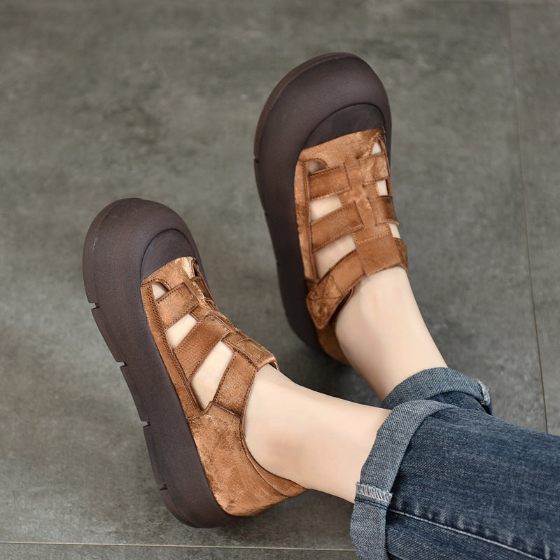 Women's Of Patchable Genuine Board Roman Pitcher Sandals