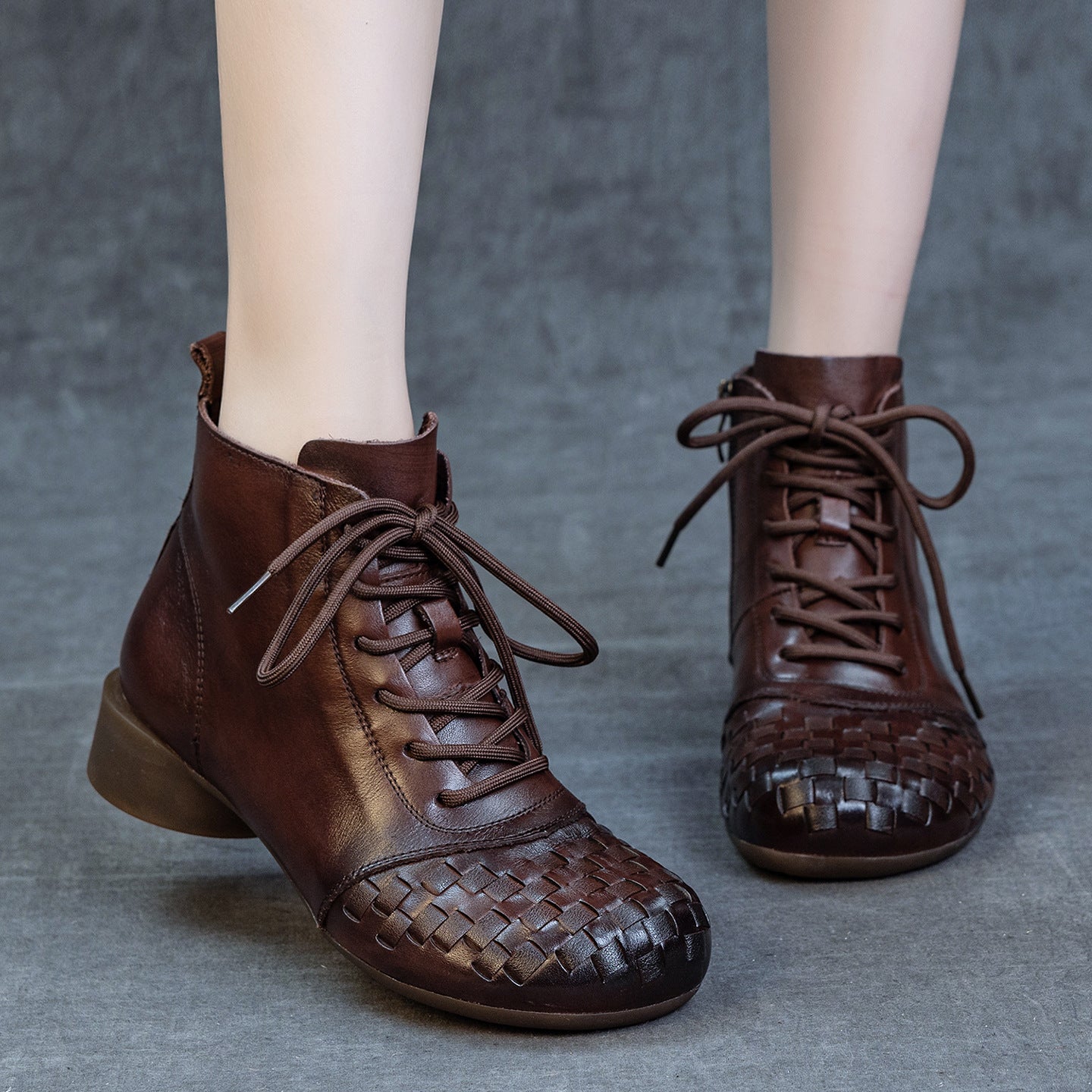 Women's Genuine Thick Soft Bottom Top Layer Cowhide Retro Women's Leather Boots