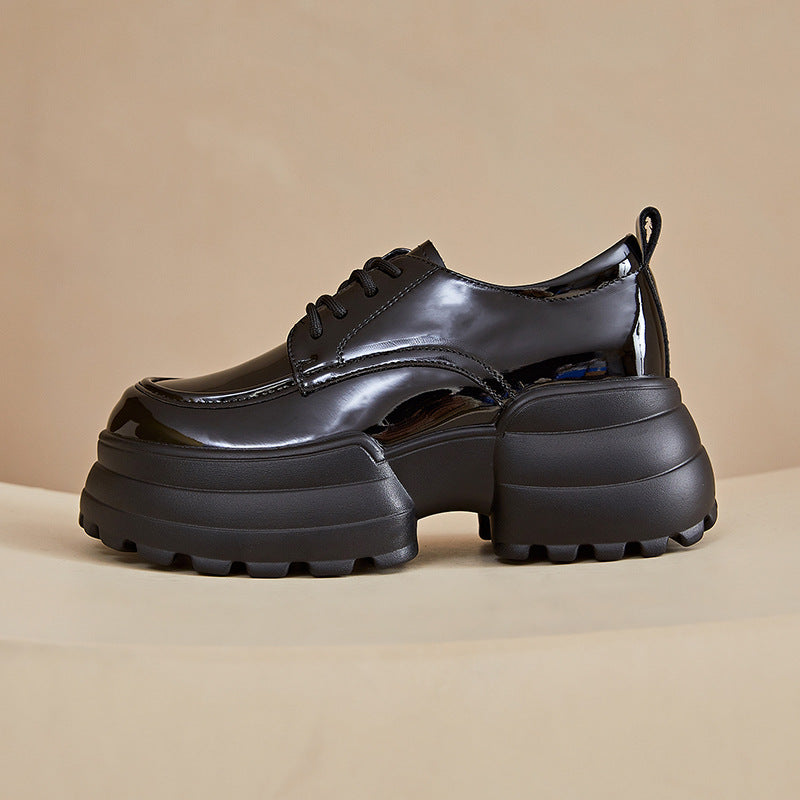 Women's Patent For Autumn College Style Thick Heels