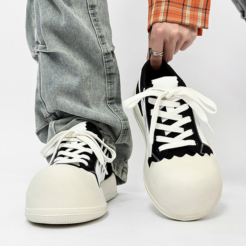 Women's & Men's Shell For Lovers Sports Bread Milk Fragrance Bottom Warped Canvas Shoes