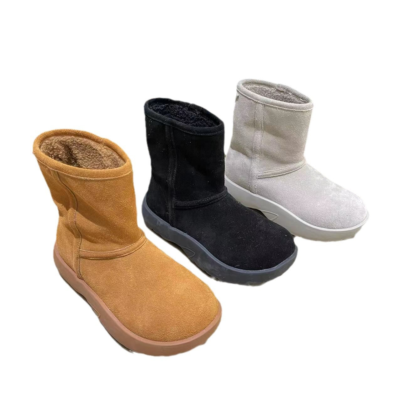 Women's Winter Fleece-lined Warm Fur Integrated Northeast Thick Snow Boots