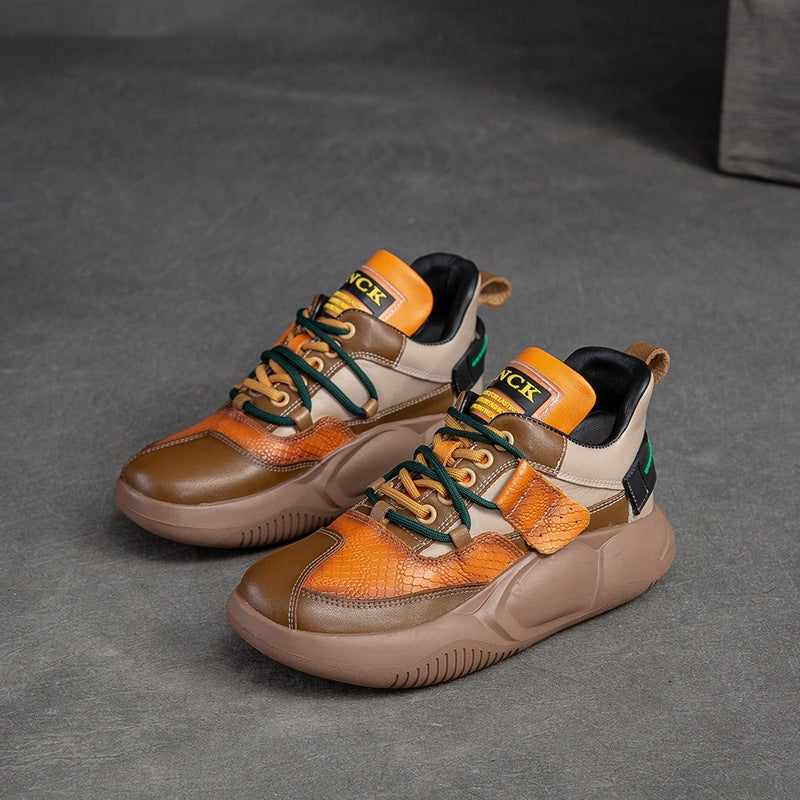 Women's Shu Autumn Multicolor Retro Platform Dad Women's Shoes