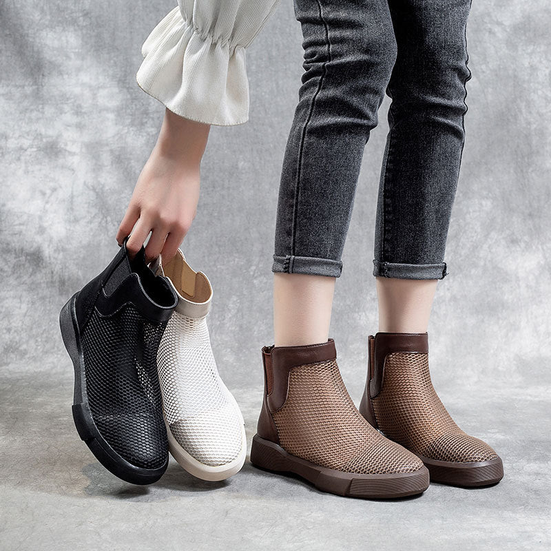 Women's Martin Breathable Full Grain Cowhide Mesh Boots