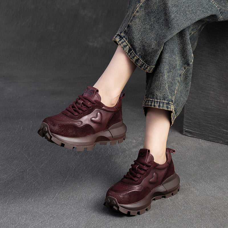 Women's Shu Retro Distressed Daddy Comfortable Pumps Casual Shoes