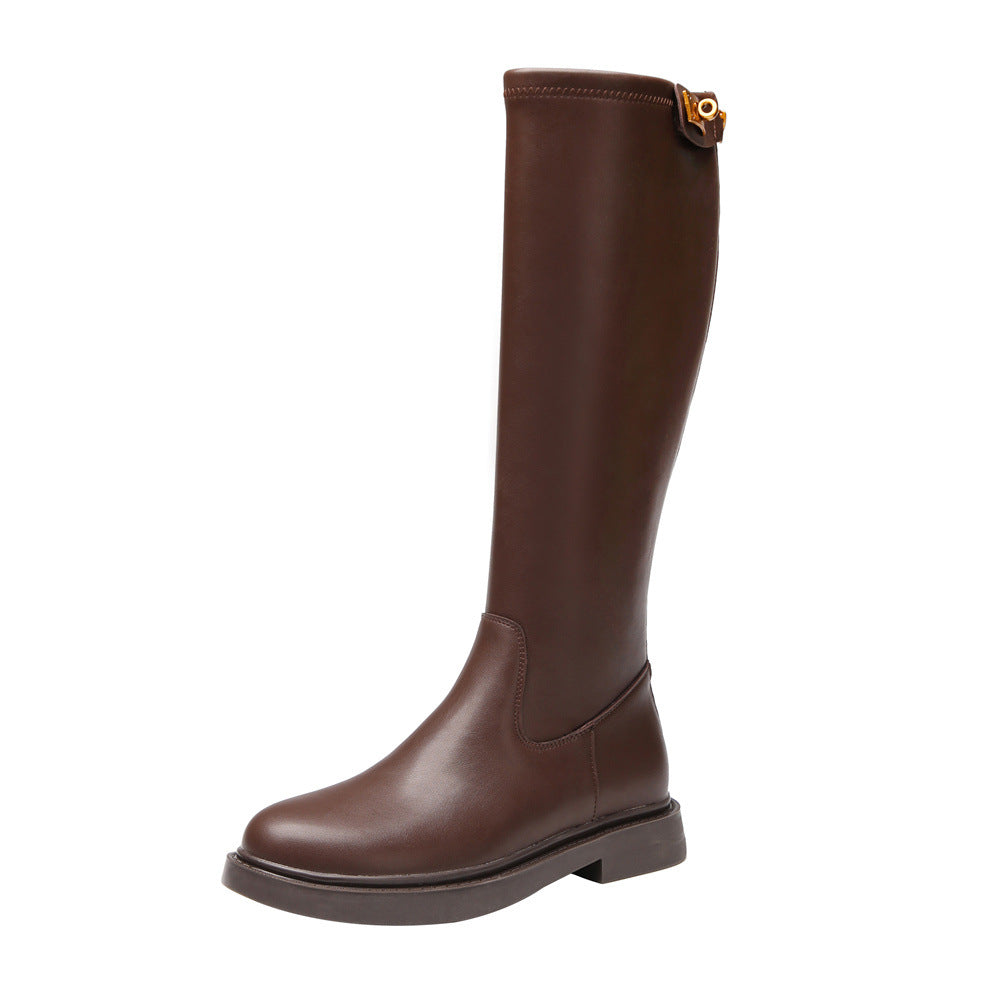 Women's Size Flat Bottom Tall Knight Small Women's Leather Boots