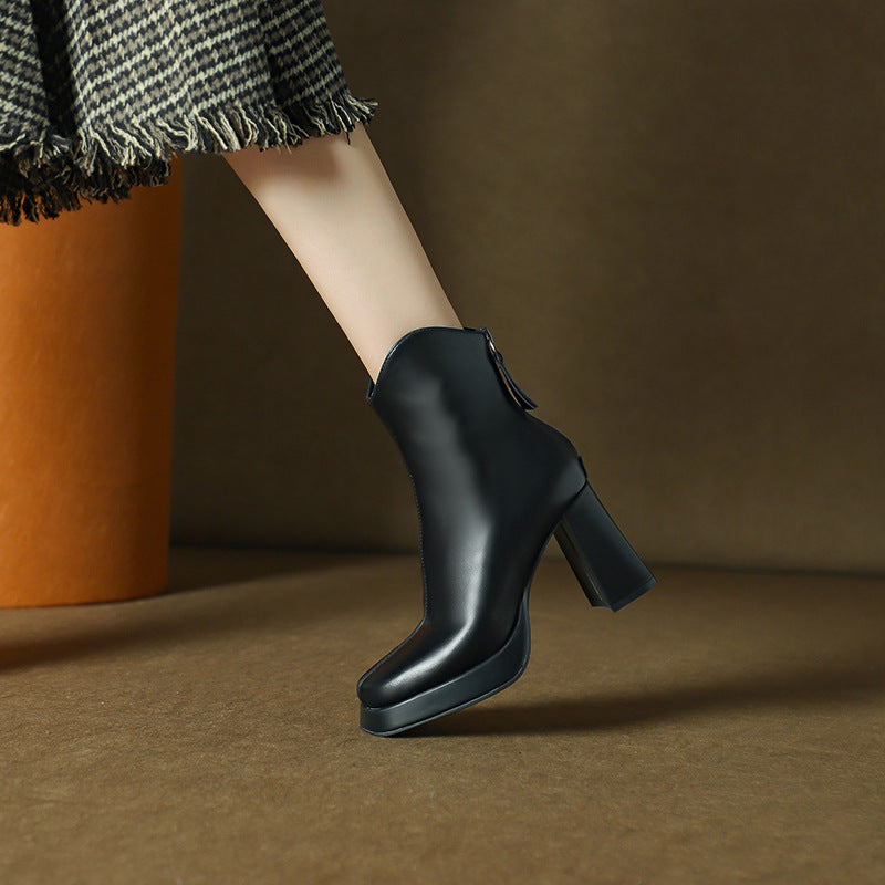 Durable Pretty Trendy Glamorous Graceful Winter Women's Leather Boots