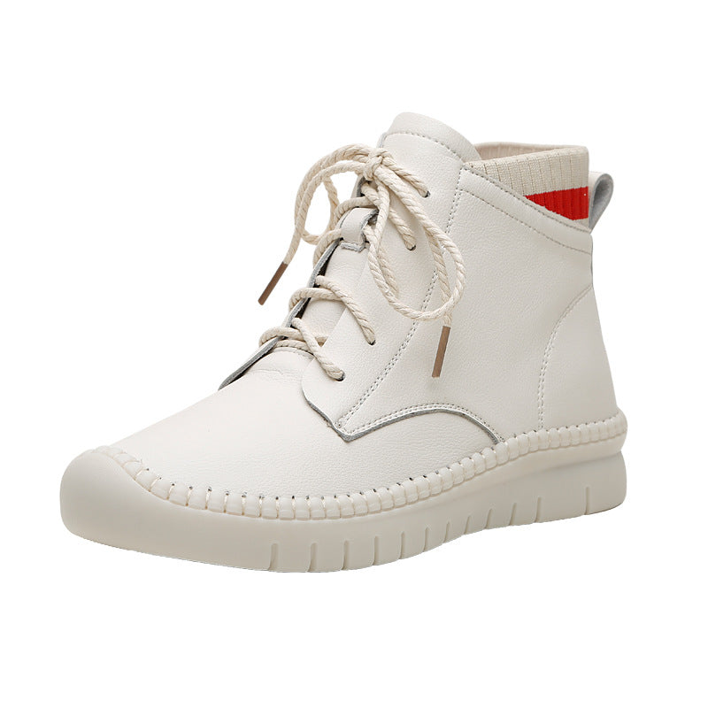 Women's Comfortable Martin Ankle Leisure Versatile Mom Pregnant Women's Leather Boots