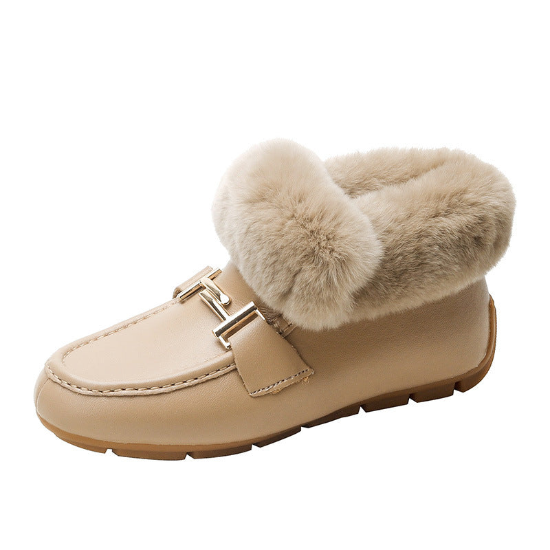 Women's Thermal Cotton Height Increasing Insole Genuine Snow Boots