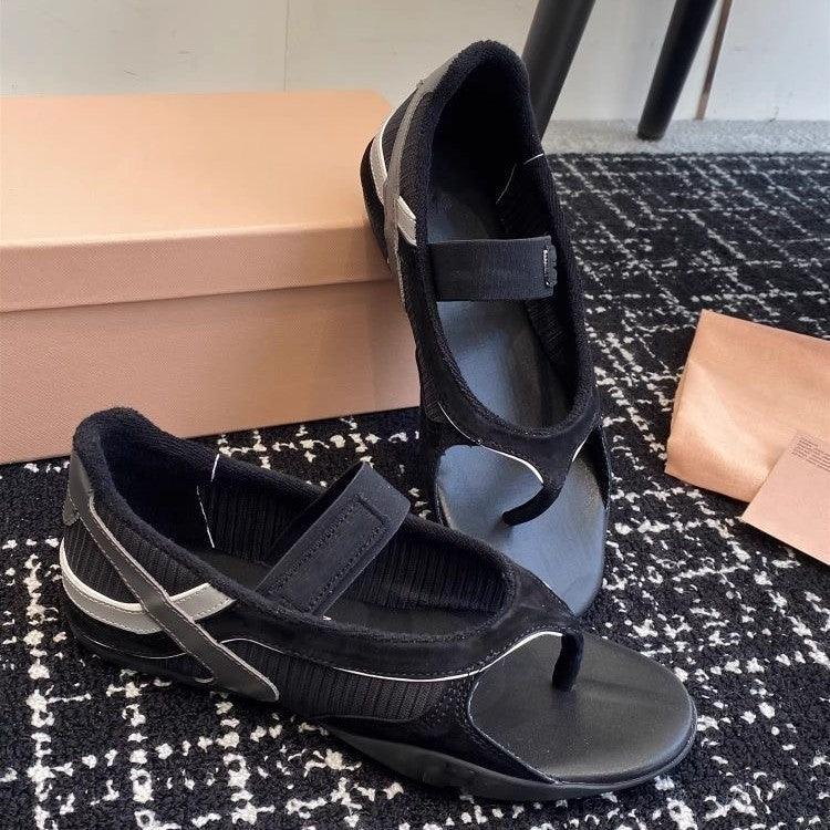 Round Head Color Matching Flat Bottom Comfort Flip-flops Sneakers
