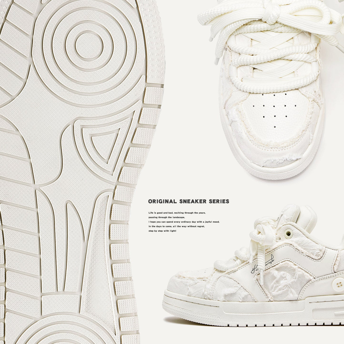 Women's & Men's Aesthetic Series National Fashion White Trendy Women's Shoes