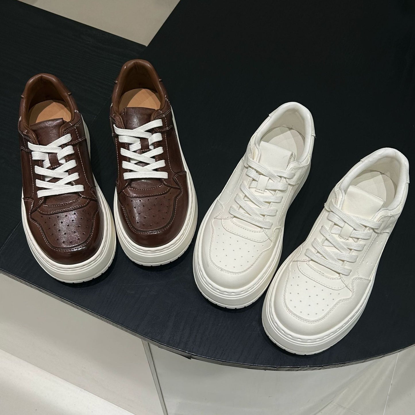 Women's Platform Spring Lightweight Height Increasing Skinny Retro Women's Board Shoes