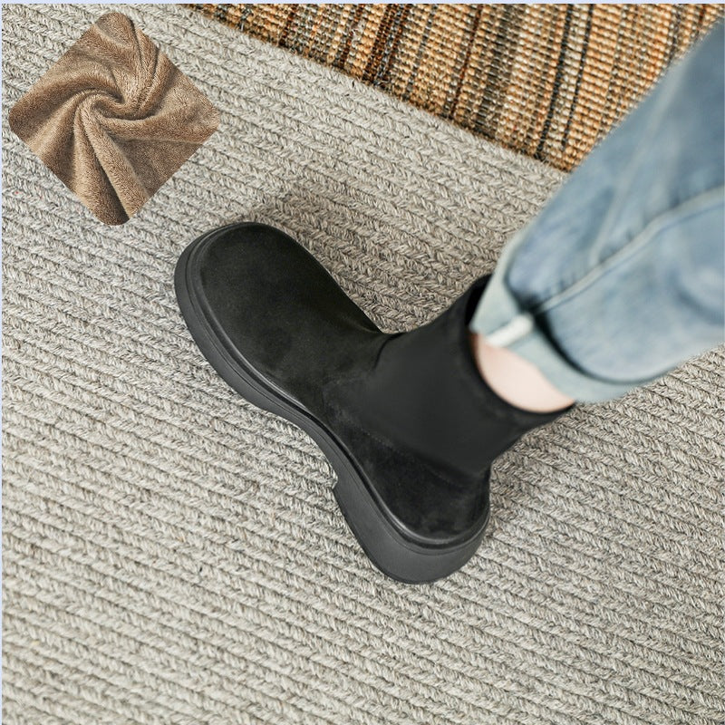 Women's Small Size Martin Short Suede High Slim Women's Leather Boots