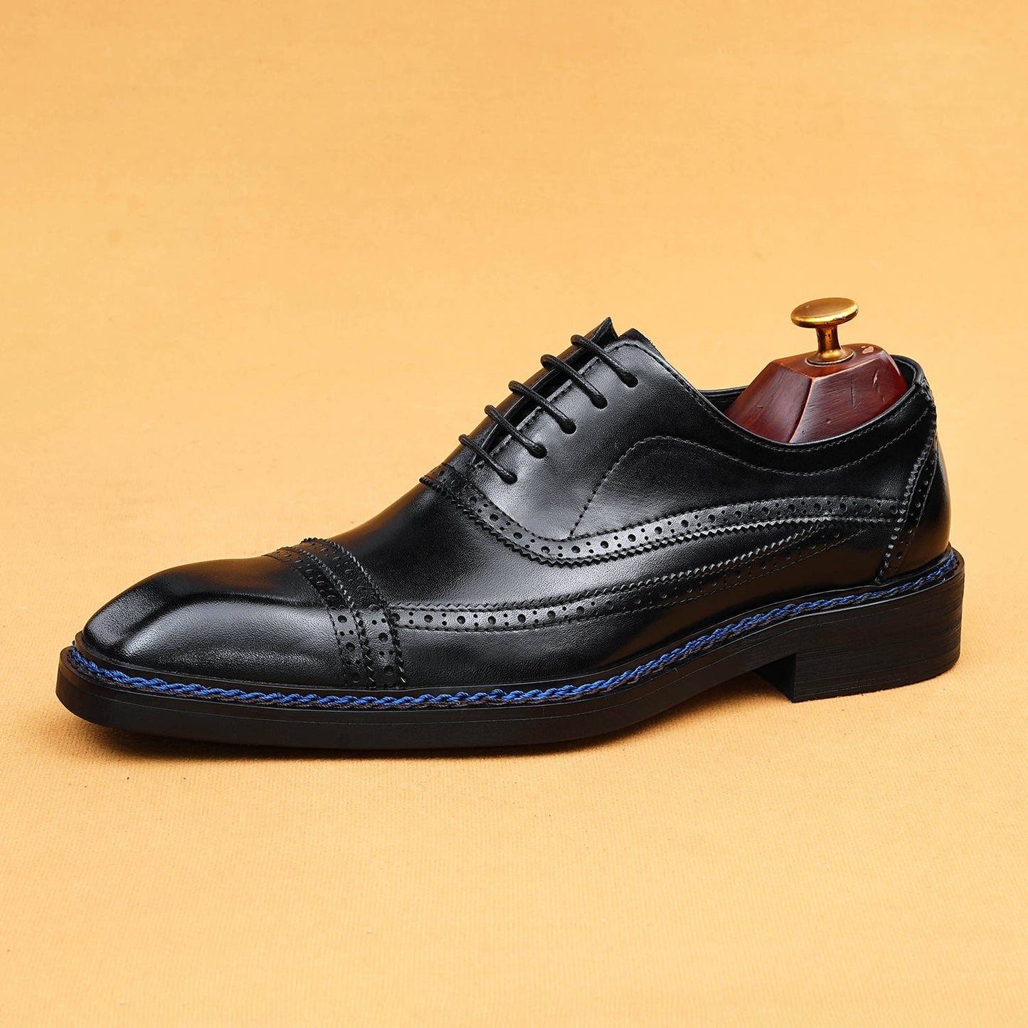 Men's Brogue Formal Wear Norwegian Sewing Oxford Men's Business Leather Shoes