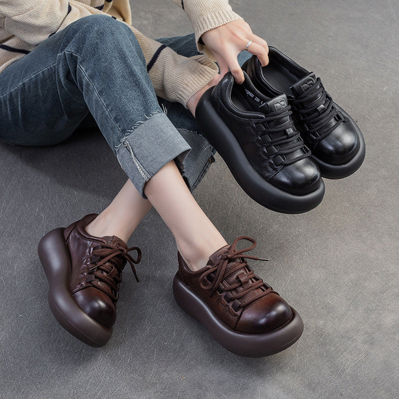 Women's Bottom British Style Single-layer First Layer Women's Casual Shoes