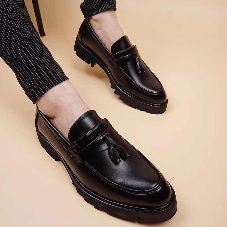 Men's Platform Height Increasing Insole Trendy Korean Men's Business Leather Shoes