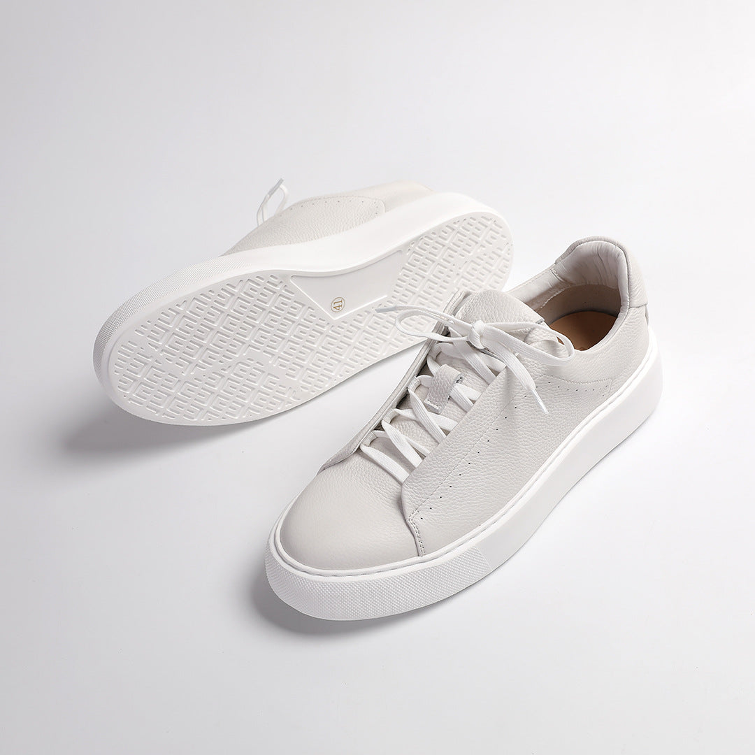 Men's Business White British Thick Bottom Lightweight Green Korean Style Top Men's Board Shoes