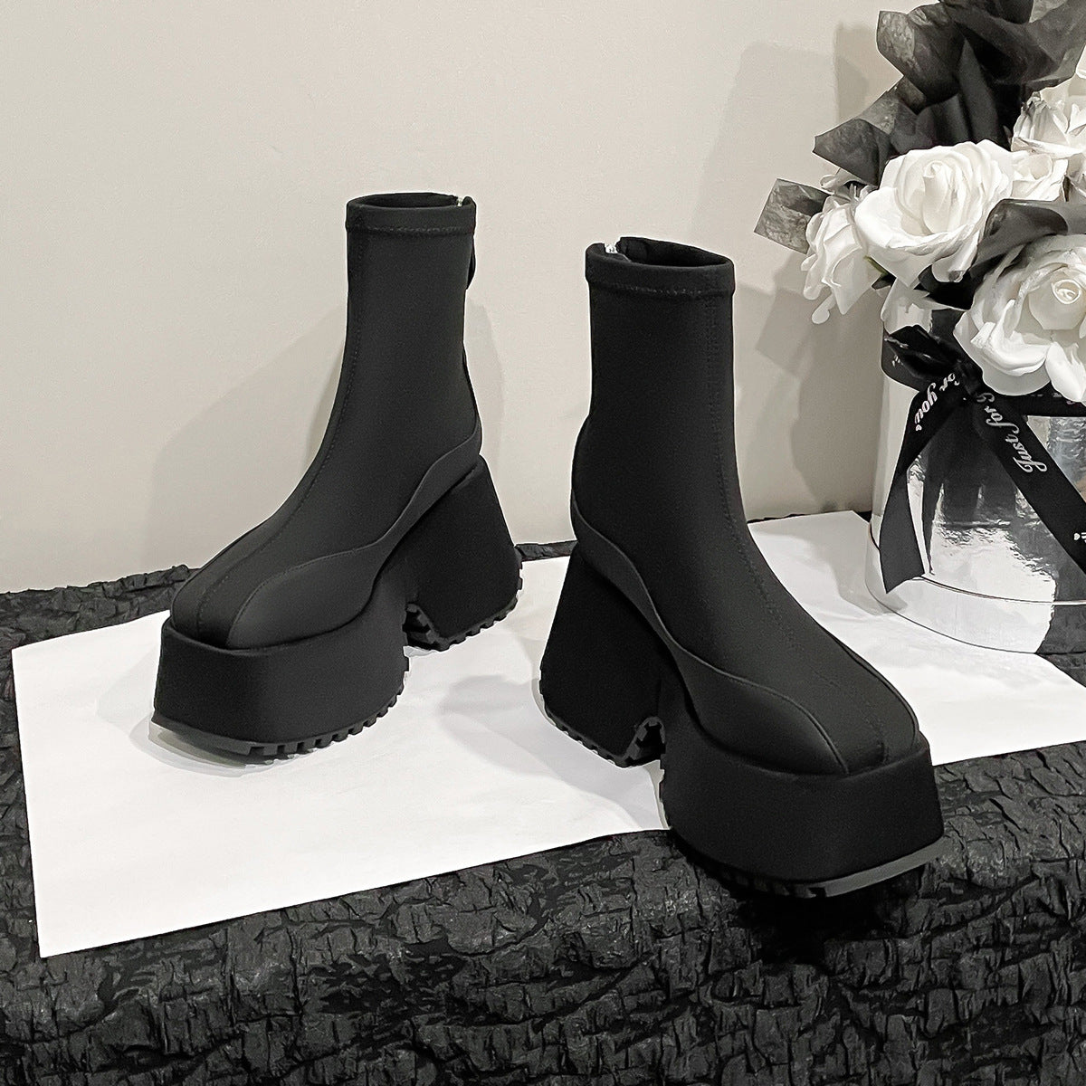 Women's Autumn Thick Bottom Increased Stretch Thin Boots