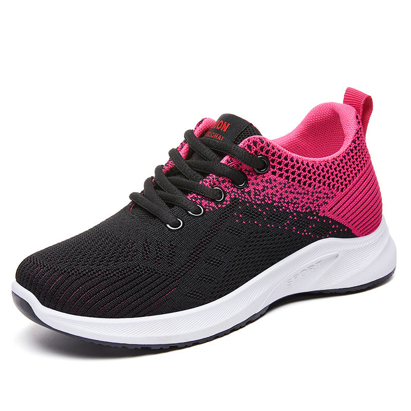 Women's Breathable Flying Woven Female Fashion Sneakers