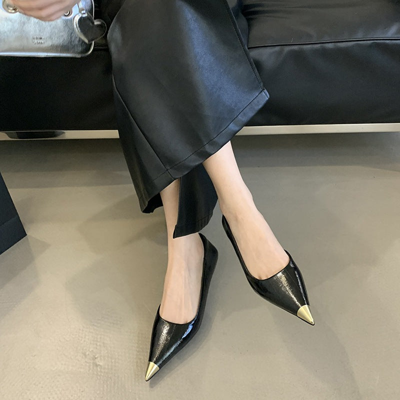 Women's Pumps Stiletto High-grade Design Sense Niche Pointed Side Heels