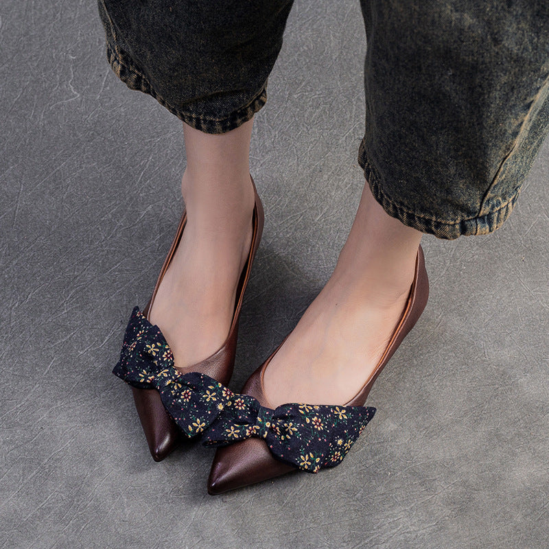 Women's & Men's First Layer Cattlehide Fashion Slip-on Pointed Casual Shoes