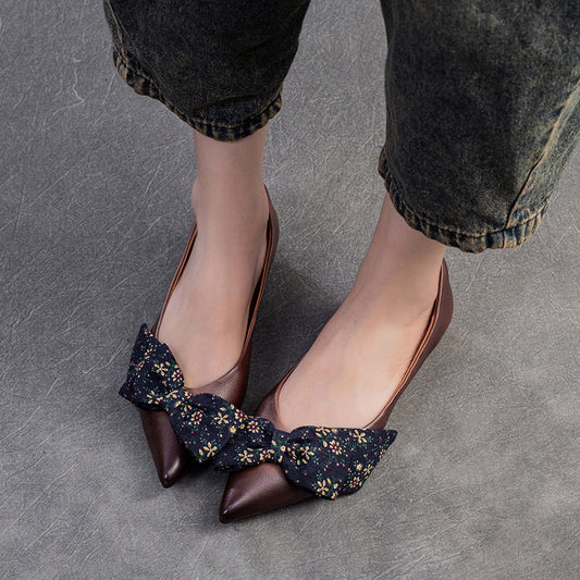 Women's & Men's First Layer Cattlehide Fashion Slip-on Pointed Casual Shoes