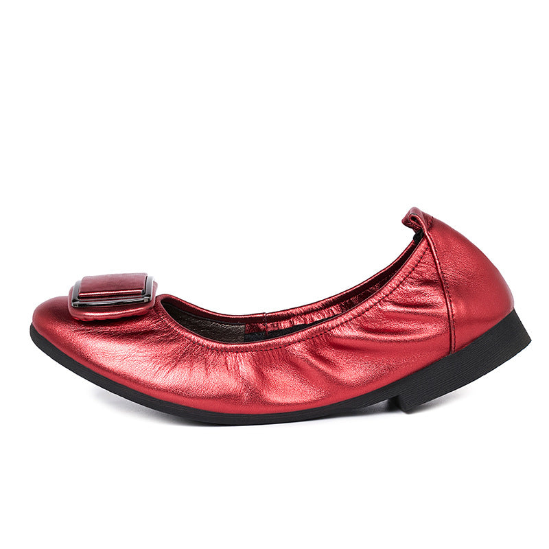 Women's Shallow Mouth Soft Bottom Round Head Plus Casual Shoes