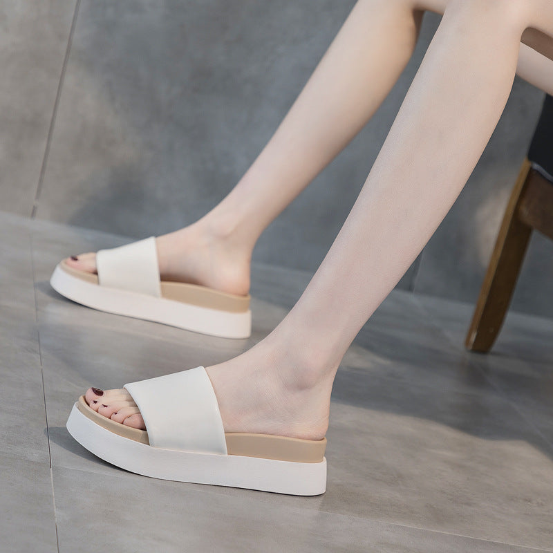 Women's Korean Style Summer Outdoor Beach Platform Slippers
