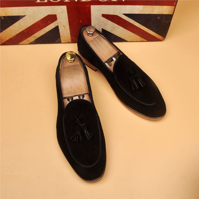Men's Fashion Slip-on Breathable British Cowhide Height Increasing Insole Men's Business Leather Shoes