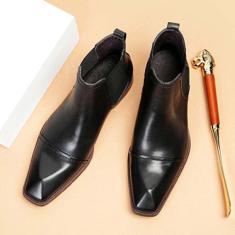 Men's High Top British Ankle Business Formal Boots