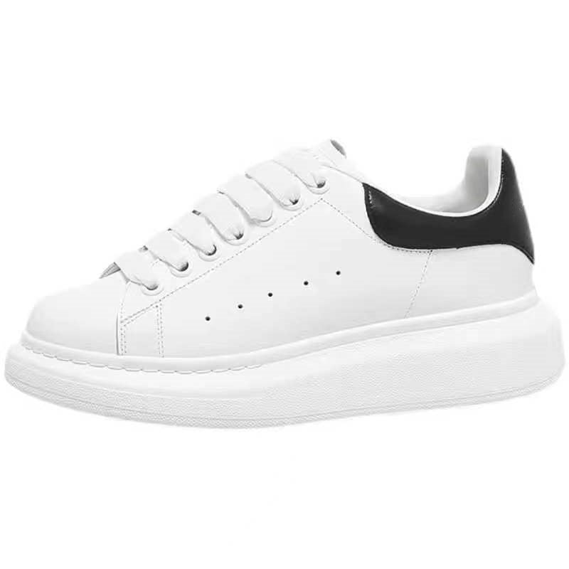Women's White Platform Heightened Genuine Couple Sneakers