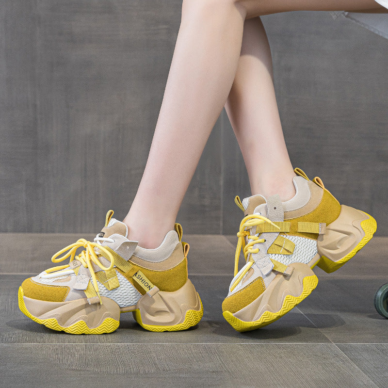 Women's Increasing Insole Autumn Soft Bottom Daddy Sneakers