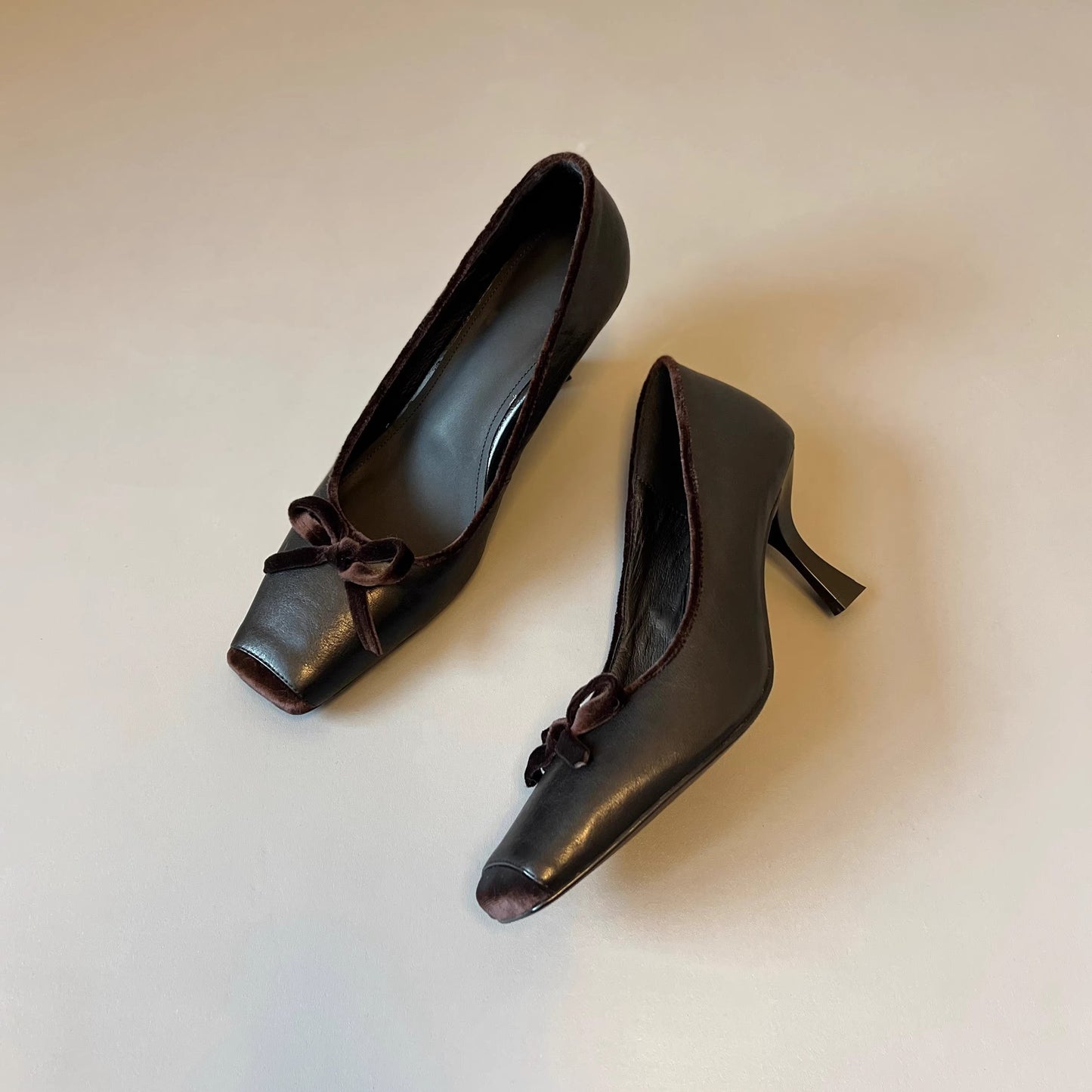 Women's Elegant Stiletto Low-cut Bowknot Square Toe Avocado Women's Shoes