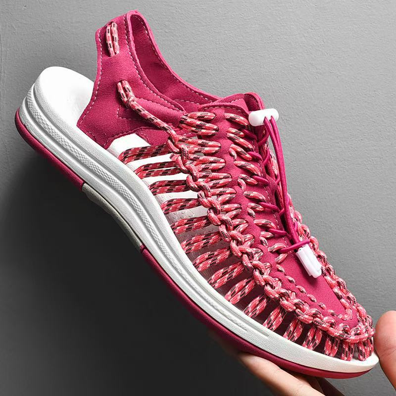 Men's Plus Size Summer Trendy Woven Roman Sandals