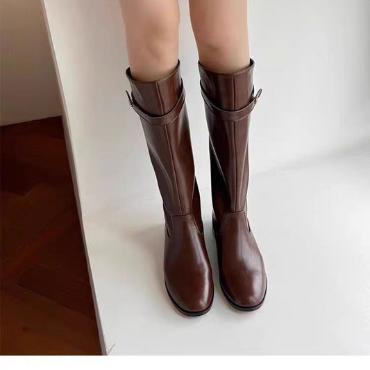 Paris Gold Coin Chunky Platform Long Tube Casual Shoes