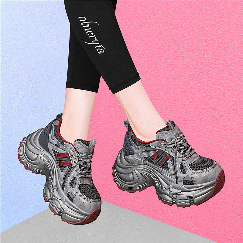 Women's Platform Dad Autumn Lightweight Height Increasing Women's Sports Shoes
