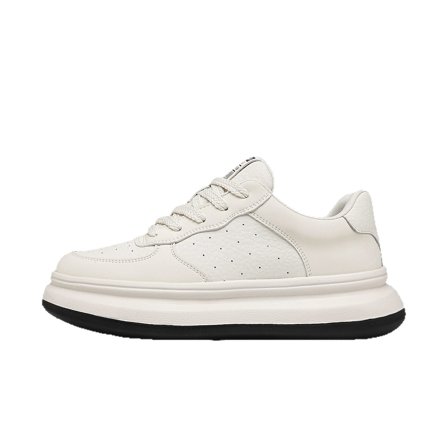 Men's Breathable Thick-soled White Cowhide Sports Leisure Men's Board Shoes