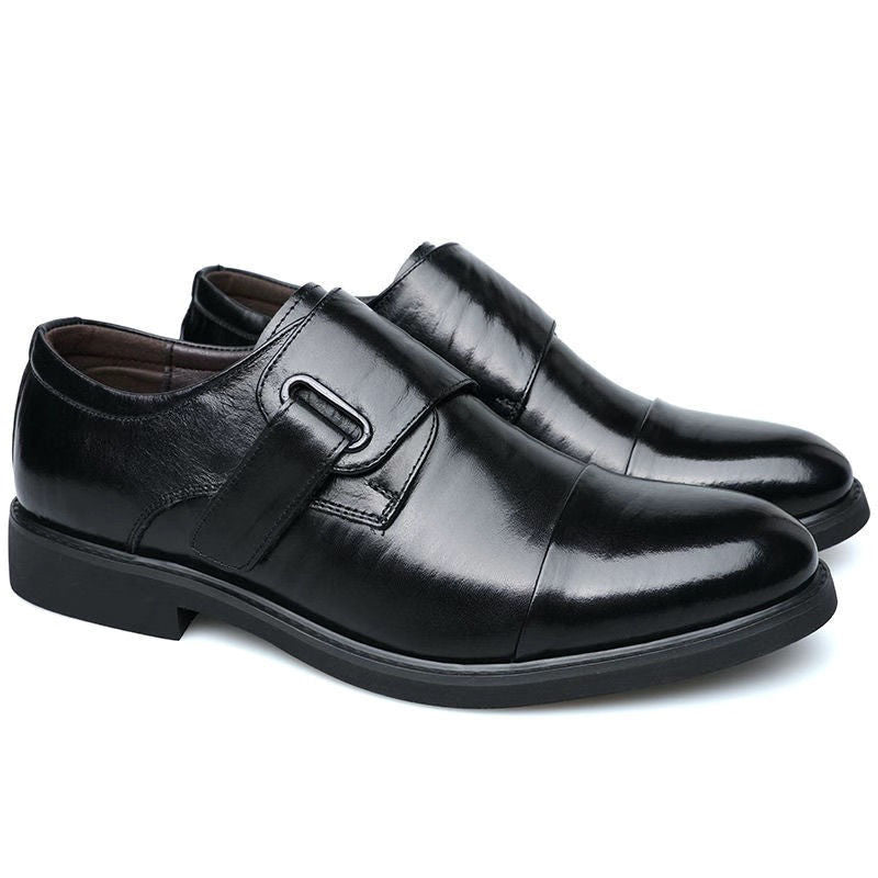 Men's Genuine Formal Wear Three Connector Inner Height Increasing Men's Business Leather Shoes