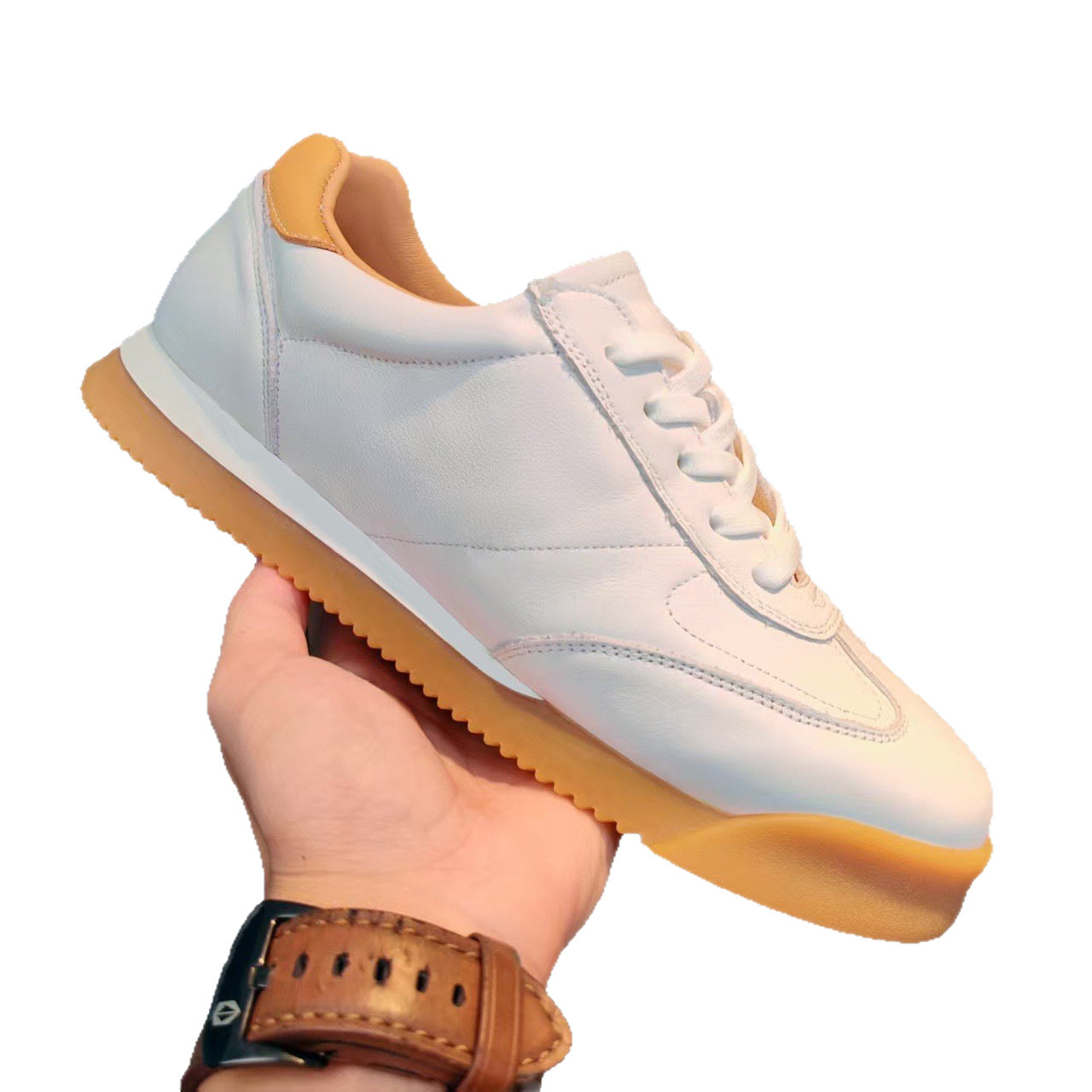 Men's First Layer Cowhide Solid Color Autumn Soft Bottom Men's Casual Shoes