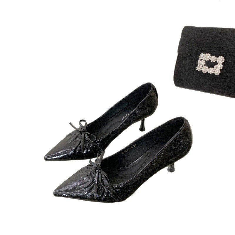 French Style Stiletto Low-cut Pointed Toe Western Women's Fashion Shoes