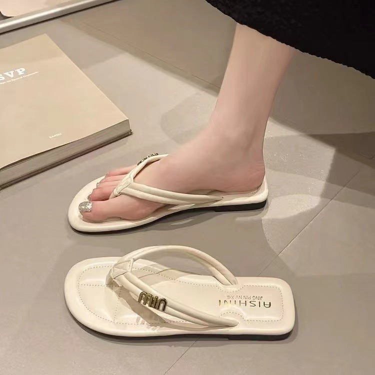 Women's Fashion Summer Outer Wear Flip-flops Flat Slippers