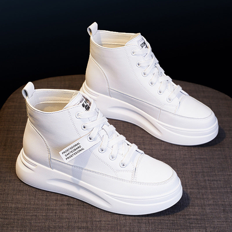 Women's Korean Style Platform White Sports Single Men's Shoes