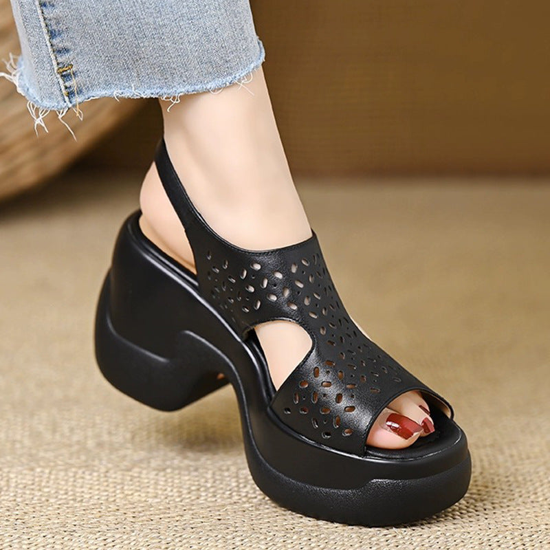 Women's Roman Style Soft Comfortable Out Fashion Strap Platform Sandals