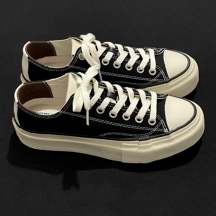 Men's Thick Sole Secondary Vulcanization Craft Board High Density Men's Canvas Shoes