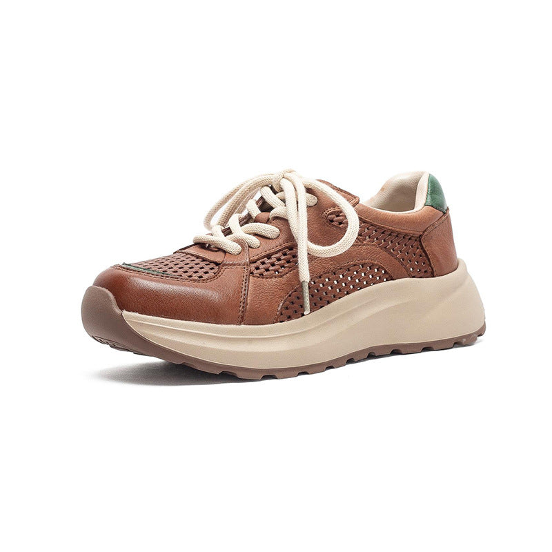 Women's Thick-soled Breathable Mesh Color Matching Pumps Lightweight Comfortable Women's Shoes