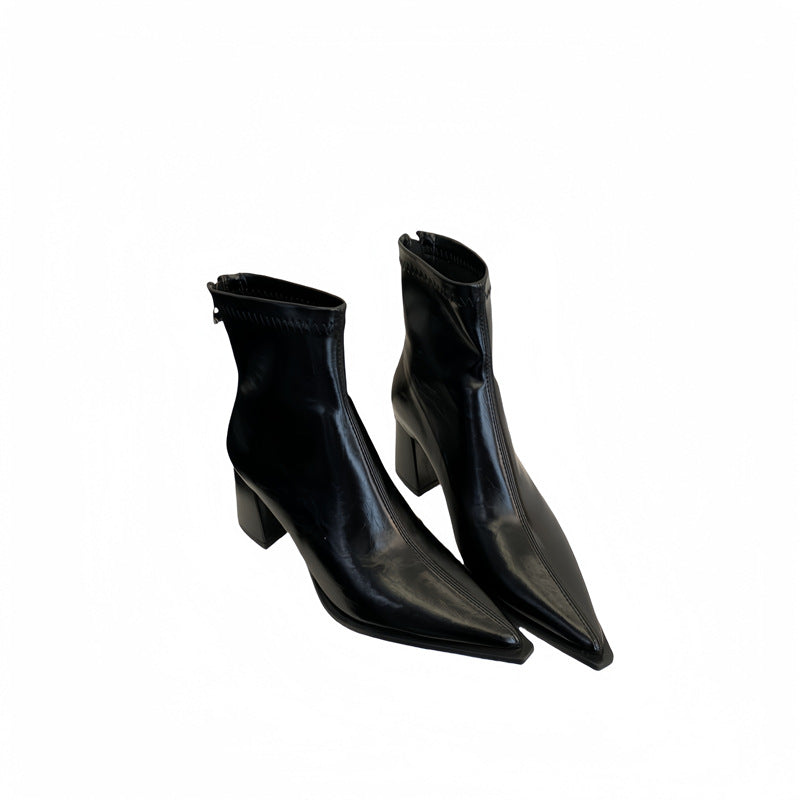 Women's With Skirt Pointed Ankle High Martin Niche Boots