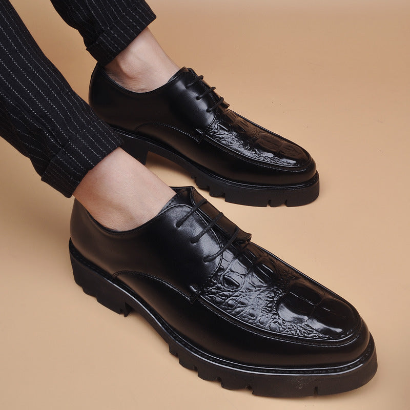 Men's Platform Height Increasing Insole Trendy Korean Men's Business Leather Shoes