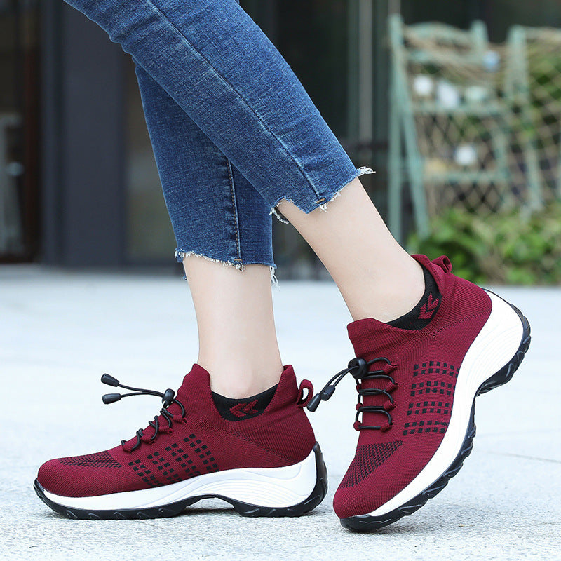 Women's Flying Woven Breathable Light Trendy Lightweight Casual Shoes