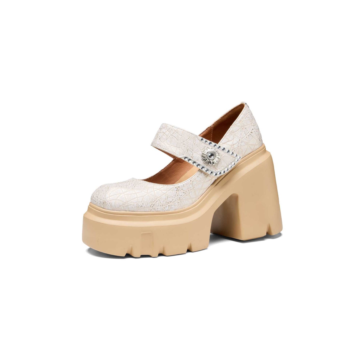 Women's Style Thick-soled Skirt Thick Super High Mary Leather Shoes