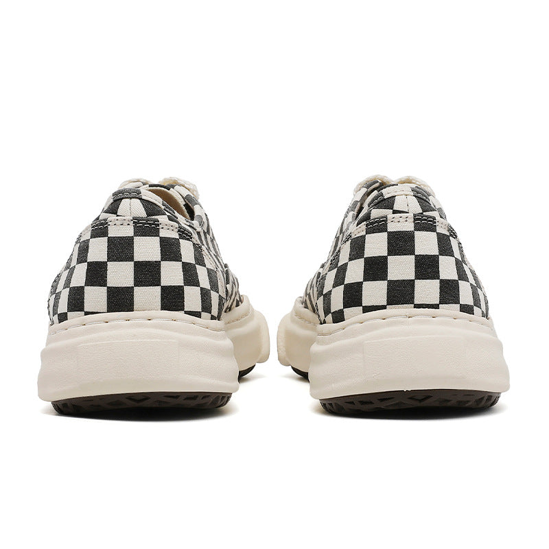 Women's & Men's Platform Chessboard Lattice Dissoed Low Top Men's Board Shoes